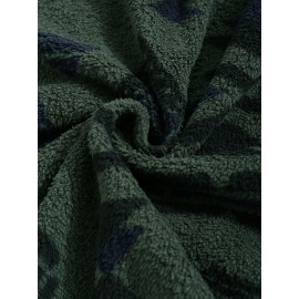 Women's Aztec Pattern Fuzzy Jacket - Cozy Zip Up Outwear for Winter and Fall