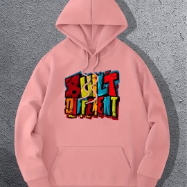 Colorful Letters Print Men's Pullover Hooded Sweatshirt for Autumn/Winter