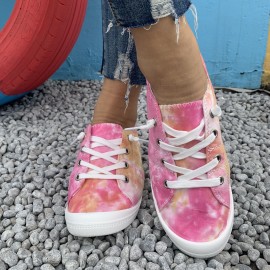 Women's Simple Canvas Shoes, Casual Lace Up Outdoor Shoes, Lightweight & Comfortable Low Top Shoes