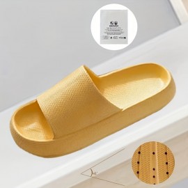 Men's Solid Color Open Toe Breathable Anti Odor EVA Slippers, Comfy Non Slip Casual Durable Soft Sole Slides, Men's Footwear