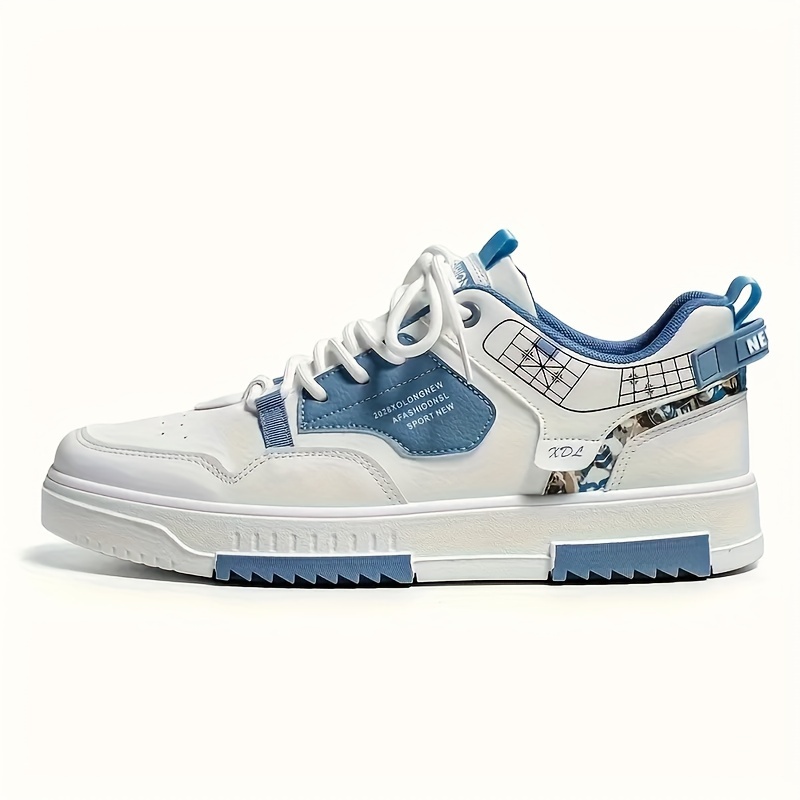 trendy skate shoes men s alphabet print pu leather uppers details 2